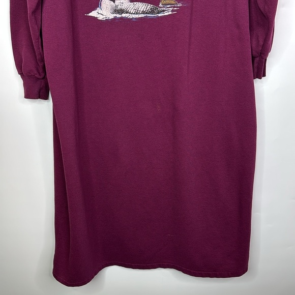 Vintage Northern Nights Burgundy Long Night Shirt XL - Picture 3 of 10